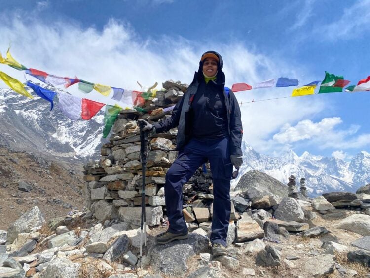Nisha Sasikumar at the world's highest peak, Everest.